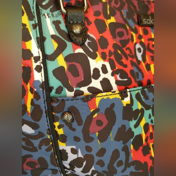 Sakroots Artist Circle Metro Tote Multi-Colored Leopard Style Print NWT - Picture 5 of 16